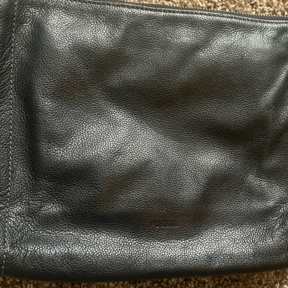 Fossil Emma Crossbody Purse Black Pebbled Leather Bag - Picture 8 of 13